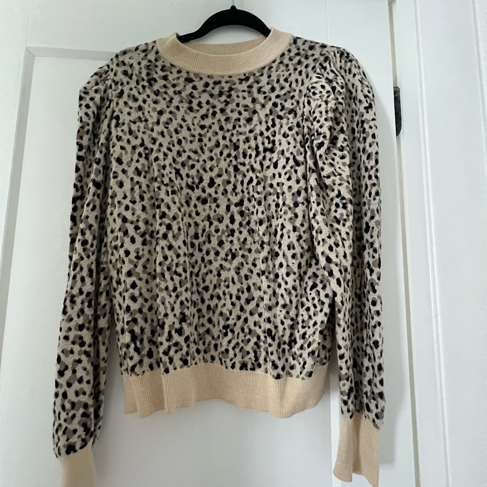 Who what wear M leopard puff sleeve sweater